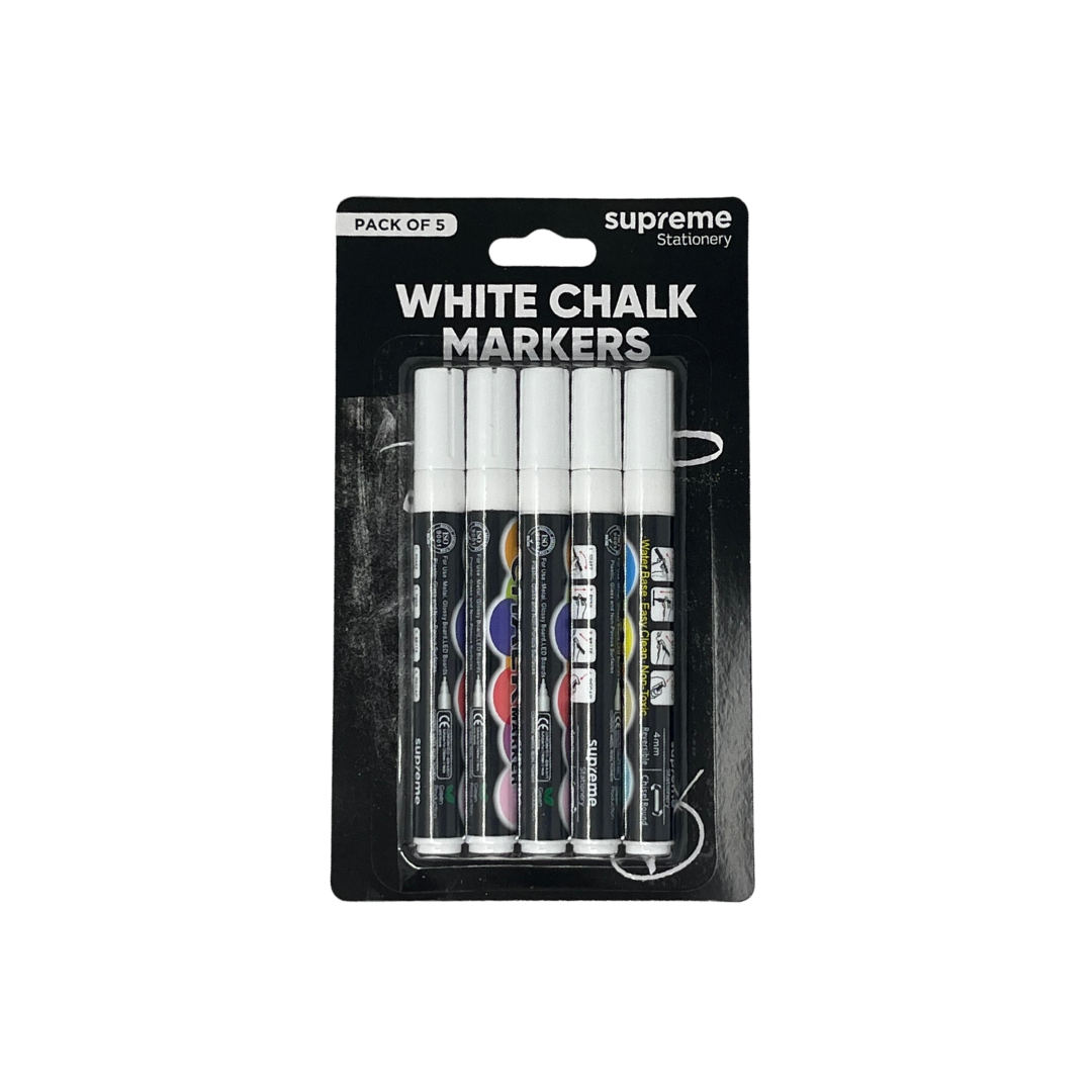 LIQUID CHALK MARKER WHITE 5PC (LC-0826)