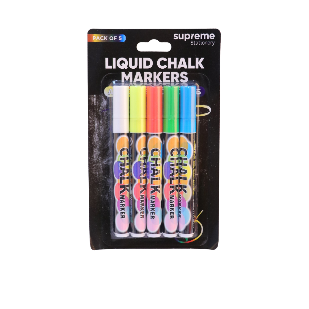 LIQUID CHALK MARKER ASSTD 5PC (LC-0857)