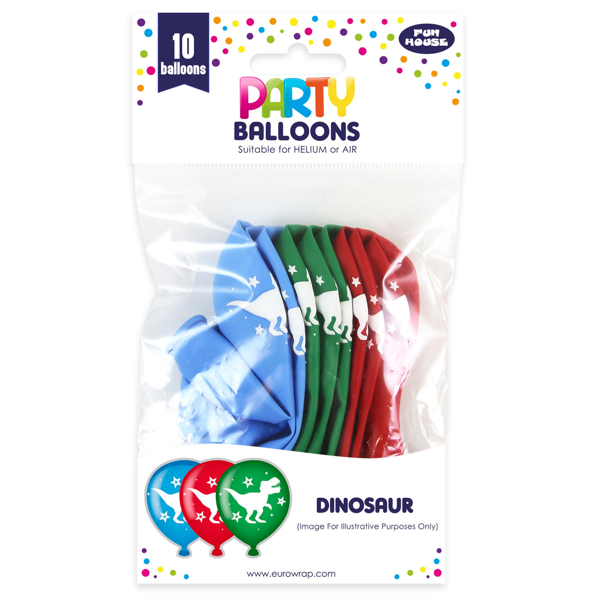 PARTY BALLOONS DINO 10PK (12927-DC)