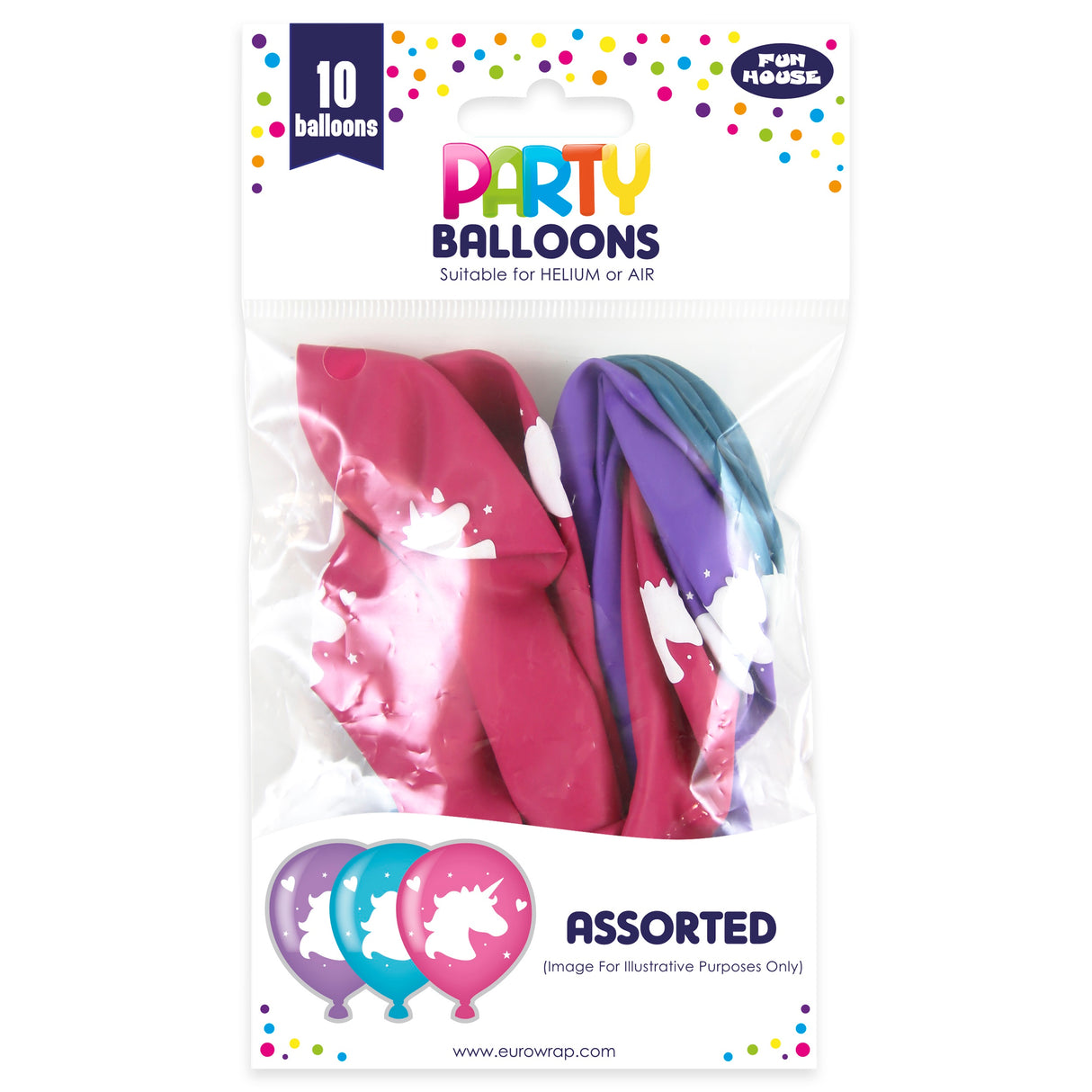 PARTY BALLOONS UNICORN 10PK (12927-UC)