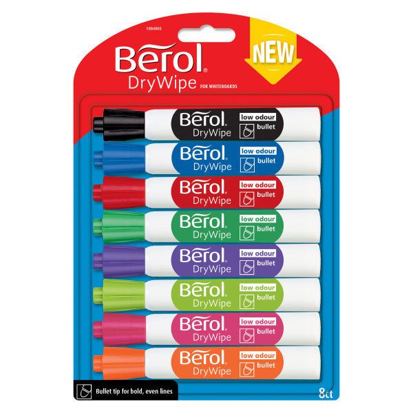 BEROL DRYWIPE MARKER ASSTD BL8 (1984865)