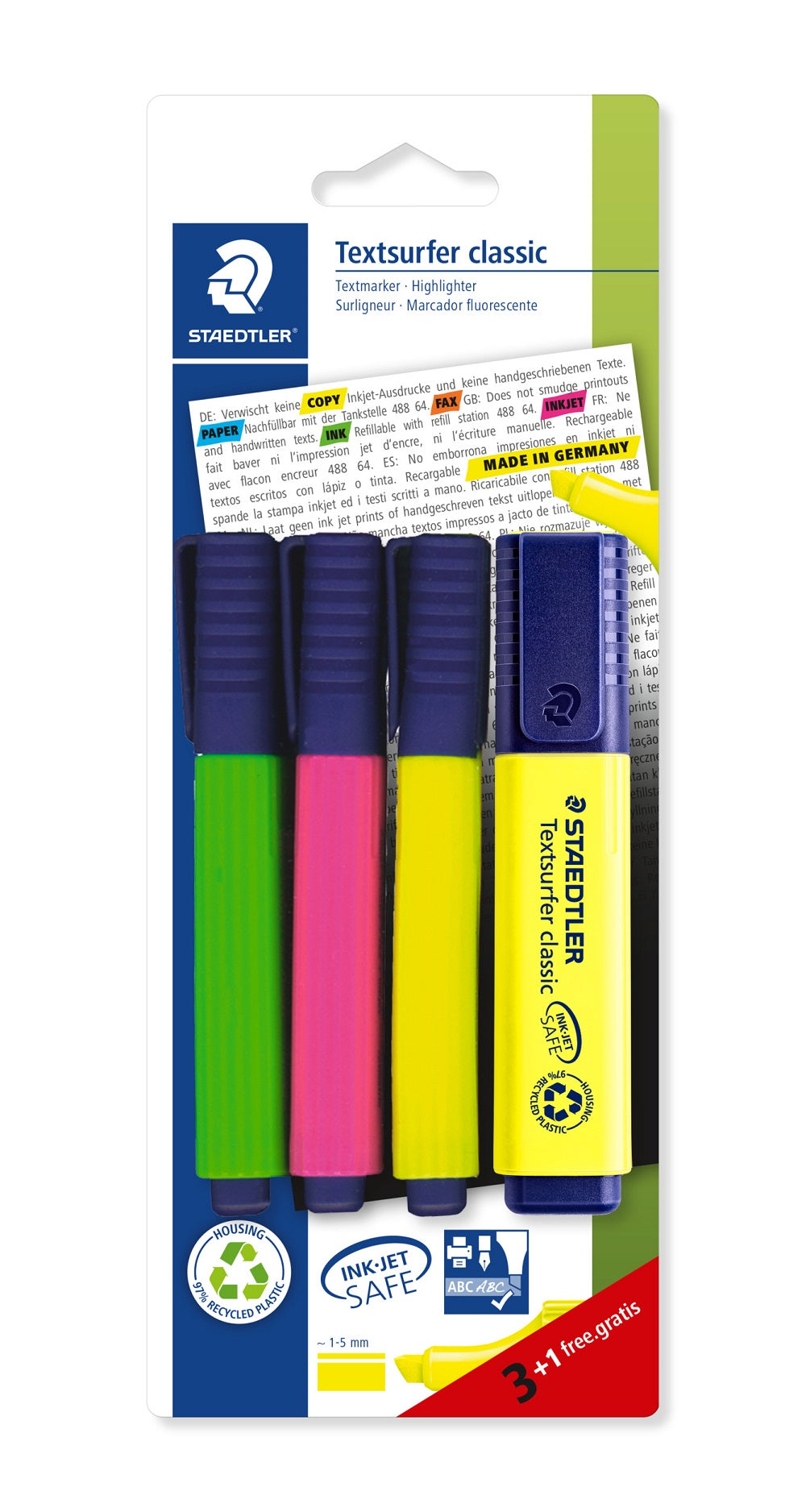 STAEDTLER HIGHLIGHTER 3+1 (364-S-WP4P)