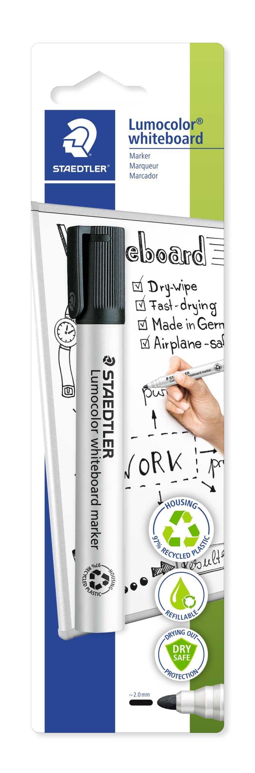 STAEDTLER W/BOARD MARKER BLK (351-9BKDA)