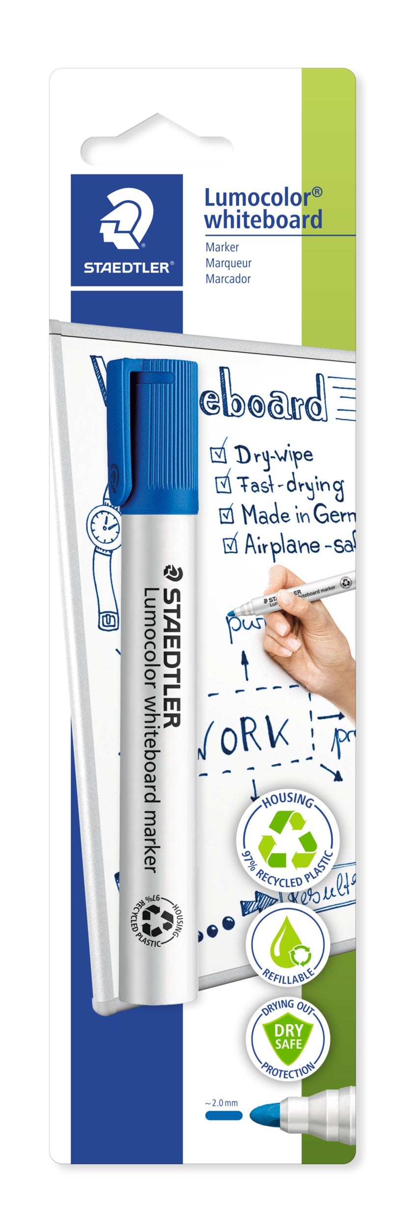 STAEDTLER W/BOARD MARKER BLU (351-3BKDA)