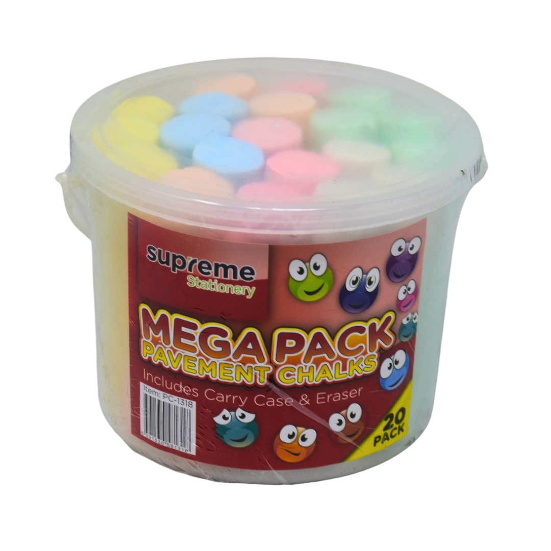 PAVEMENT CHALK ASSORTED 20PK (PC-1318)