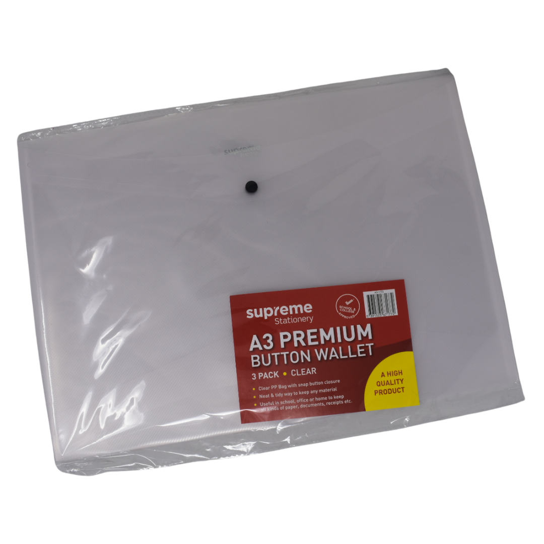 BUTTON WALLET A3 CLEAR 3PK (A3-1772)