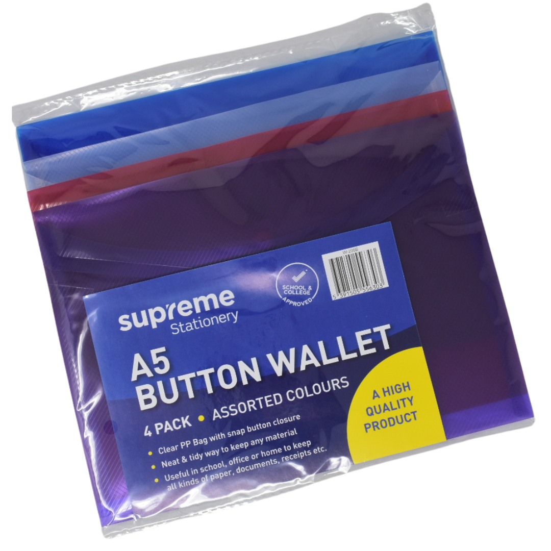 BUTTON WALLET A5 ASST 4PK (W-206B)