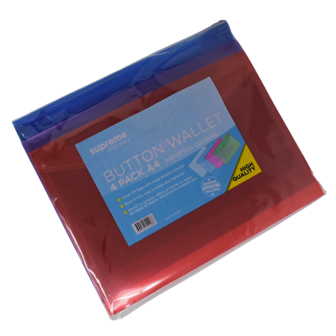 BUTTON WALLET A4 ASST 4PK (W-209B)