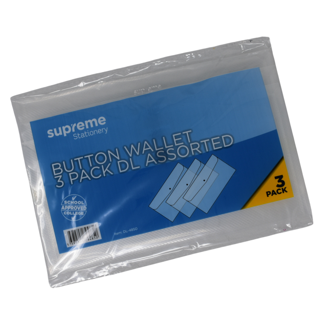 BUTTON WALLET DL CLEAR 3PK (DL-4850)