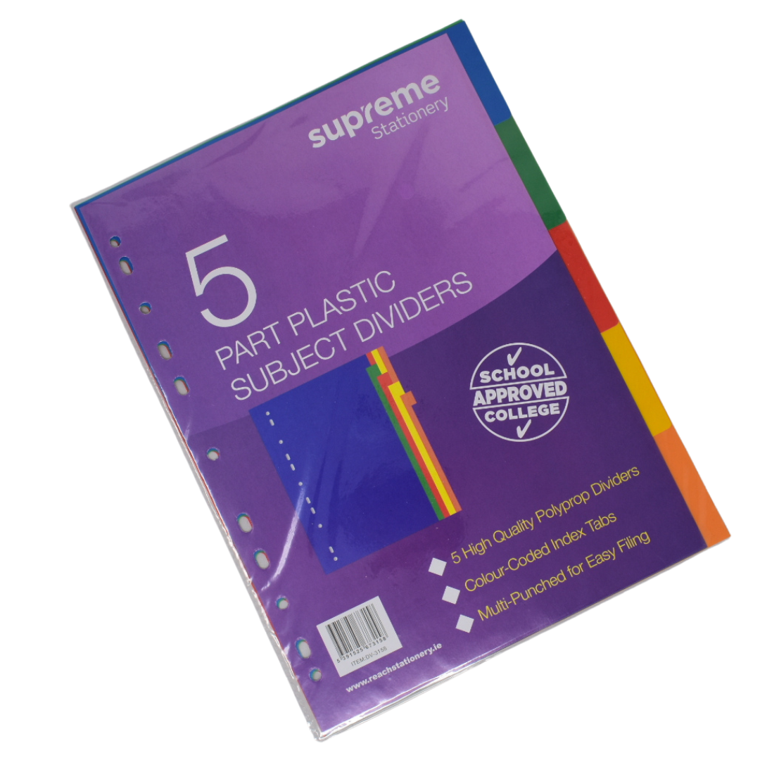 SUBJECT DIVIDER PLASTIC 5 PART (DV-3158)