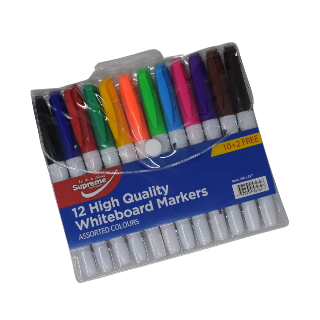 WHITEBOARD MARKERS 12PK SLIM (WB-2827)