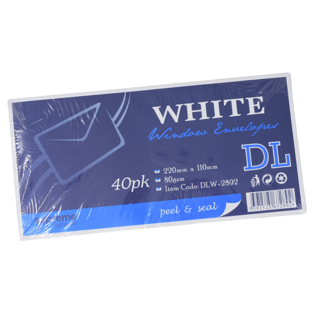 ENVELOPE DL WHITE WINDOW 40PK (DLW-2892)