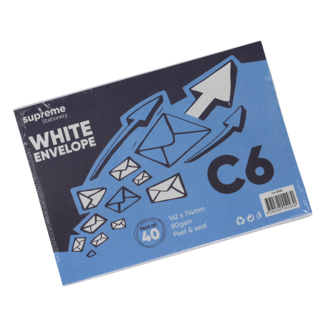 ENVELOPES C6 WHITE 40PK (C6-2930)