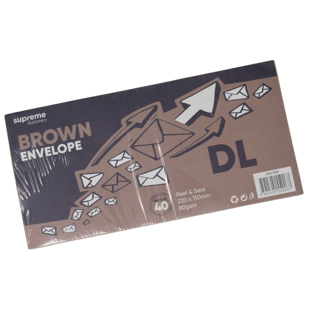ENVELOPE DL BROWN 40PK (DLB-9267)