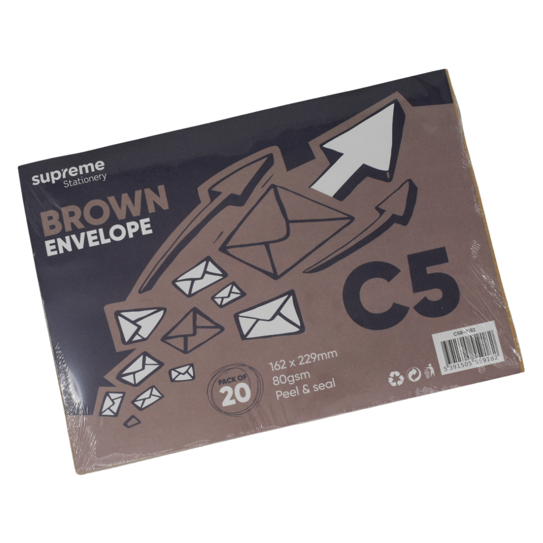 ENVELOPE C5 BROWN 20PK (C5B-9182)