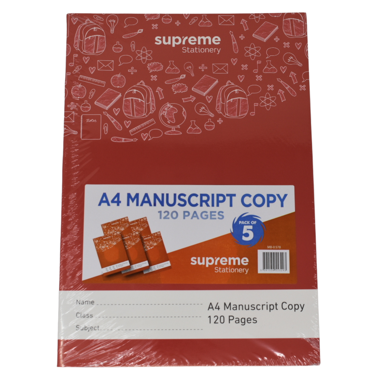 MANUSCRIPT COPY A4 120PG RED (MB-0578)
