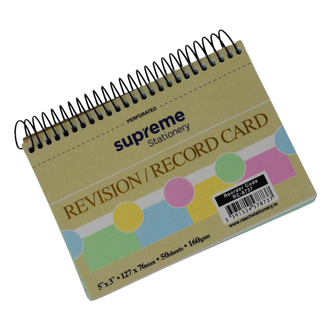 RECORD CARD 5X3 SPIRAL ASST (RC-8737)