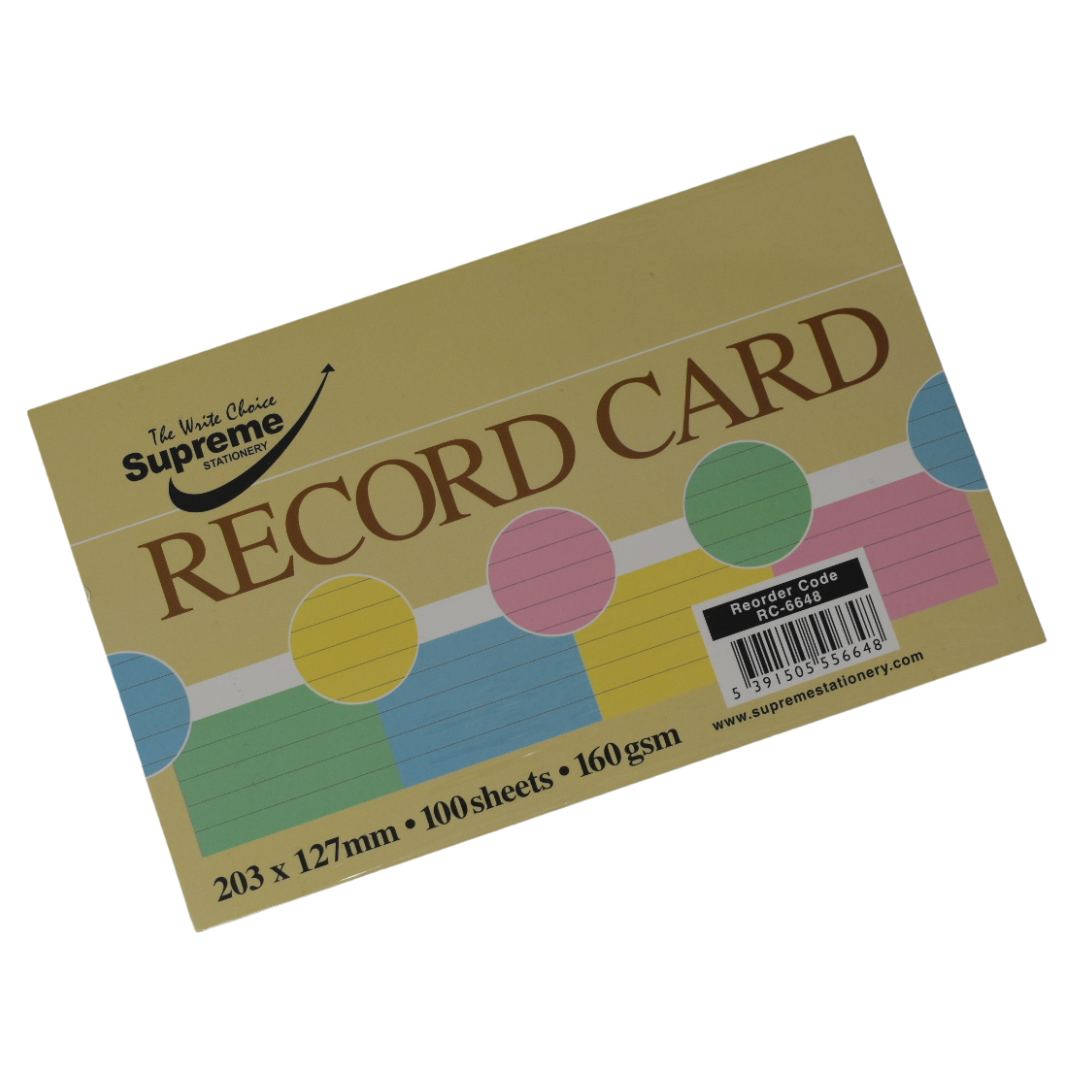 RECORD CARD 8X5 ASST COLOUR (RC-6648)