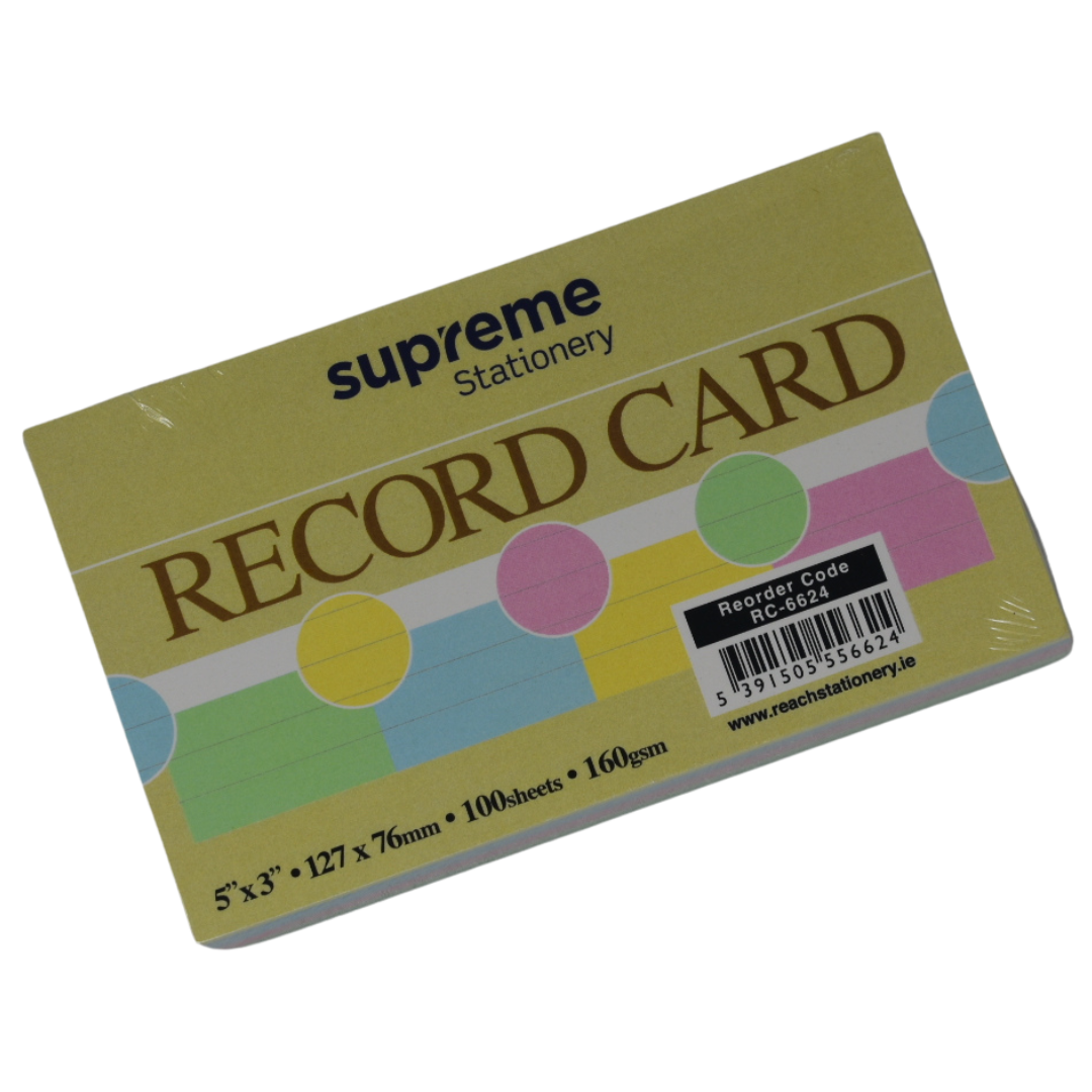 RECORD CARD 5X3 ASST COLOUR (RC-6624)