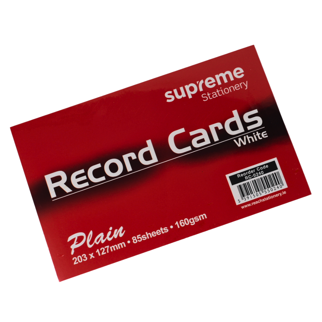 RECORD CARD 8X5 WHITE PLAIN (RC-0240)