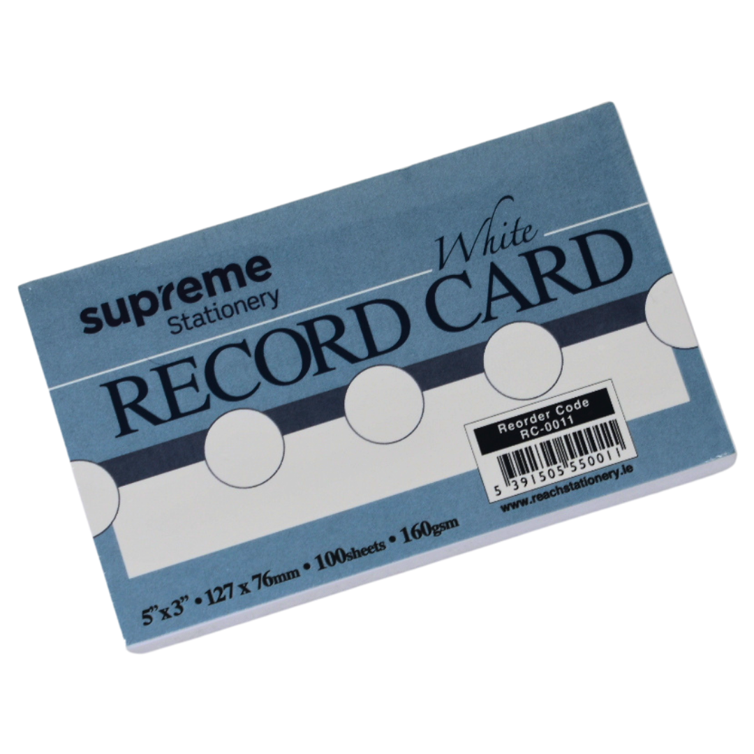 RECORD CARD 5X3 PLAIN WHITE (RC-0011)