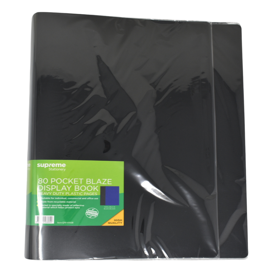 DISPLAY BOOK 80 POCKET BLACK (QF8-6950B)