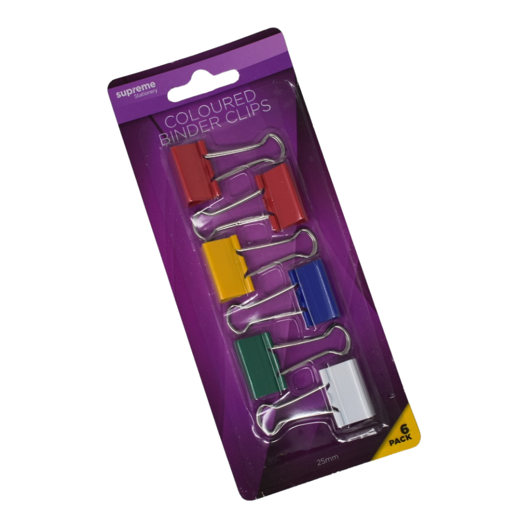 BINDER CLIP ASST 25MM 6PK(BC-3817)