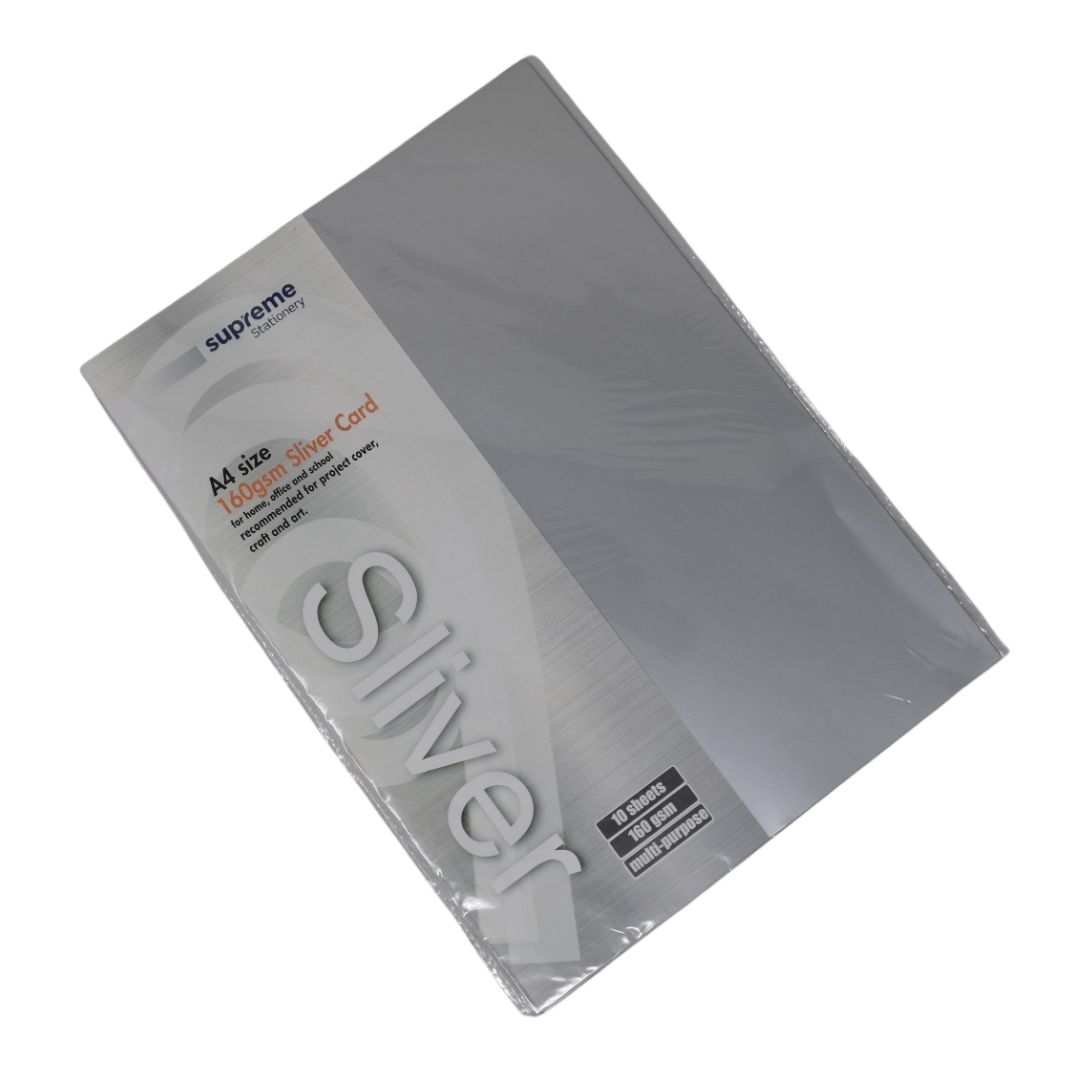 CARD A4 SILVER 10PK 160GSM (SL-8407)