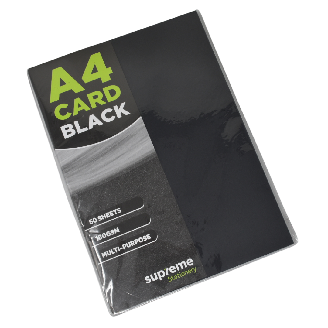 CARD A4 BLACK 50PK 160GSM (CC-0302)