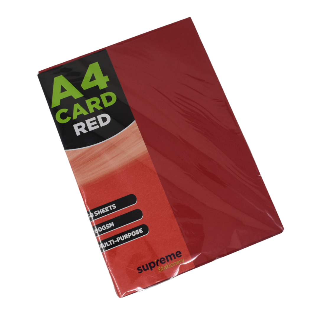 CARD A4 RED 50PK 160GSM (CC-0326)