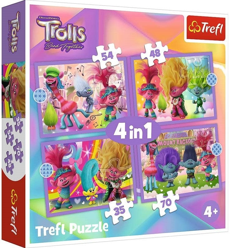 TREFL 4IN1 JIGSAW TROLLS 3 (34622)