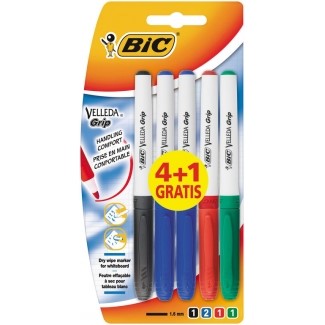 BIC VELLEDA GRIP ASTD 4+1 FREE (303565)