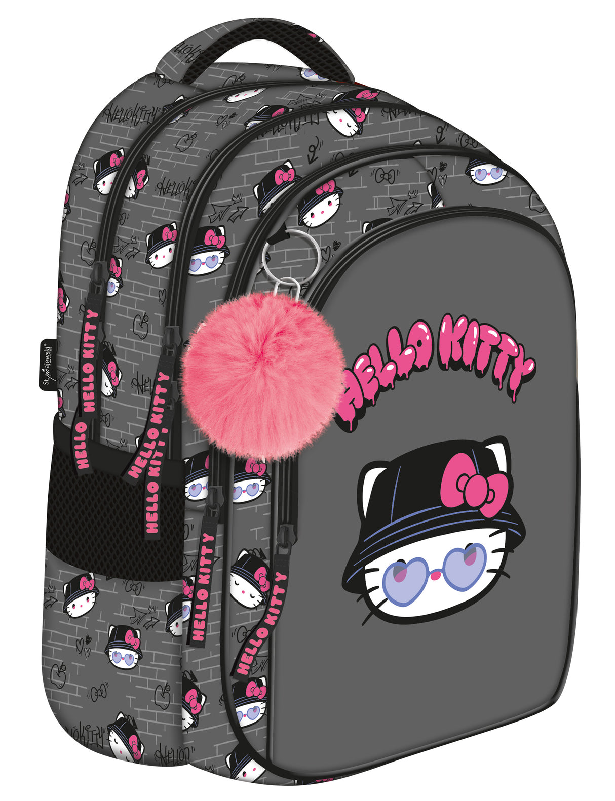 BACKPACK ST 16IN HELLO KITTY GREY (BP58)