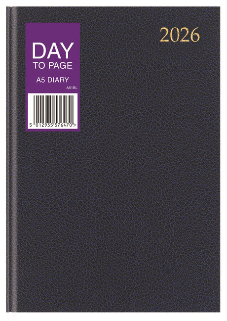DIARY 2026 A5 PAGE A DAY ASTD (26-TA51)