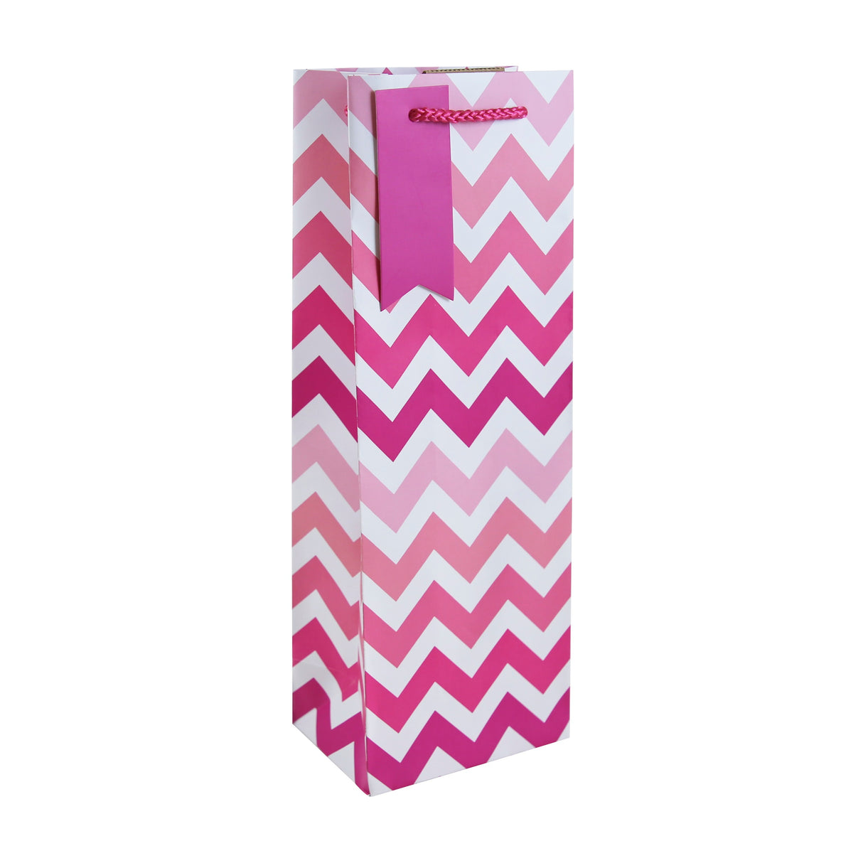 GIFT BAG PINK CHEVRON BOTTLE (34906-4C)
