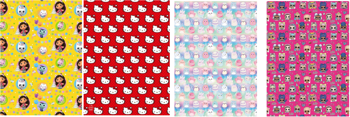 GIFTWRAP 4M LICENCED GIRLS DESIGNS (B2)