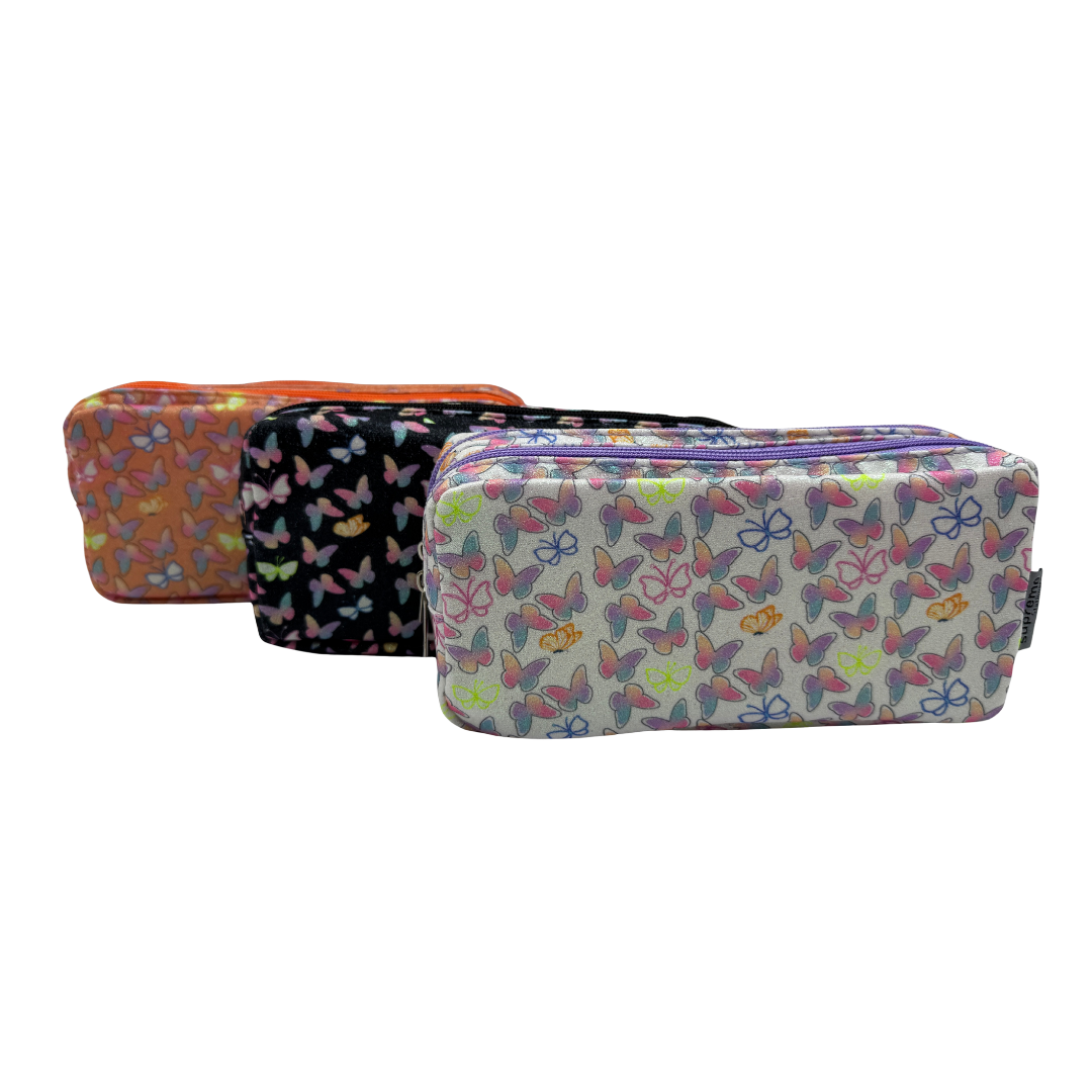 DOUBLE PENCIL CASE MULTI BFLY (PC-5562)