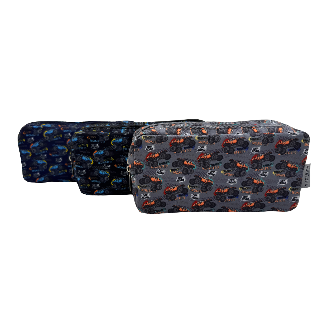 DOUBLE PENCIL CASE MONS TRUCKS (PC-5623)