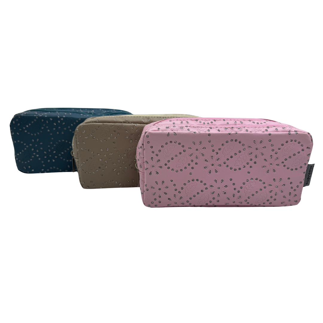 DOUBLE PENCIL CASE GLITTER DOT (PC-5999)