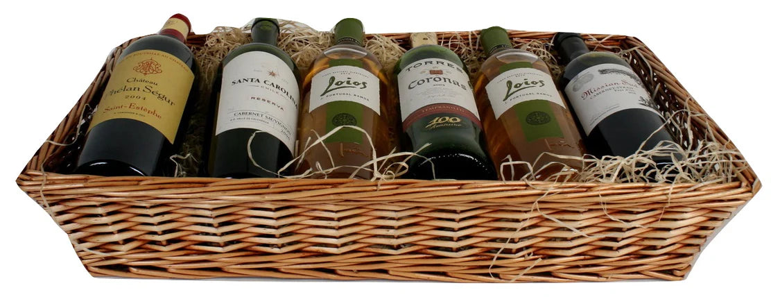 BASKET 6 BOTTLE RUSTIC (658803)