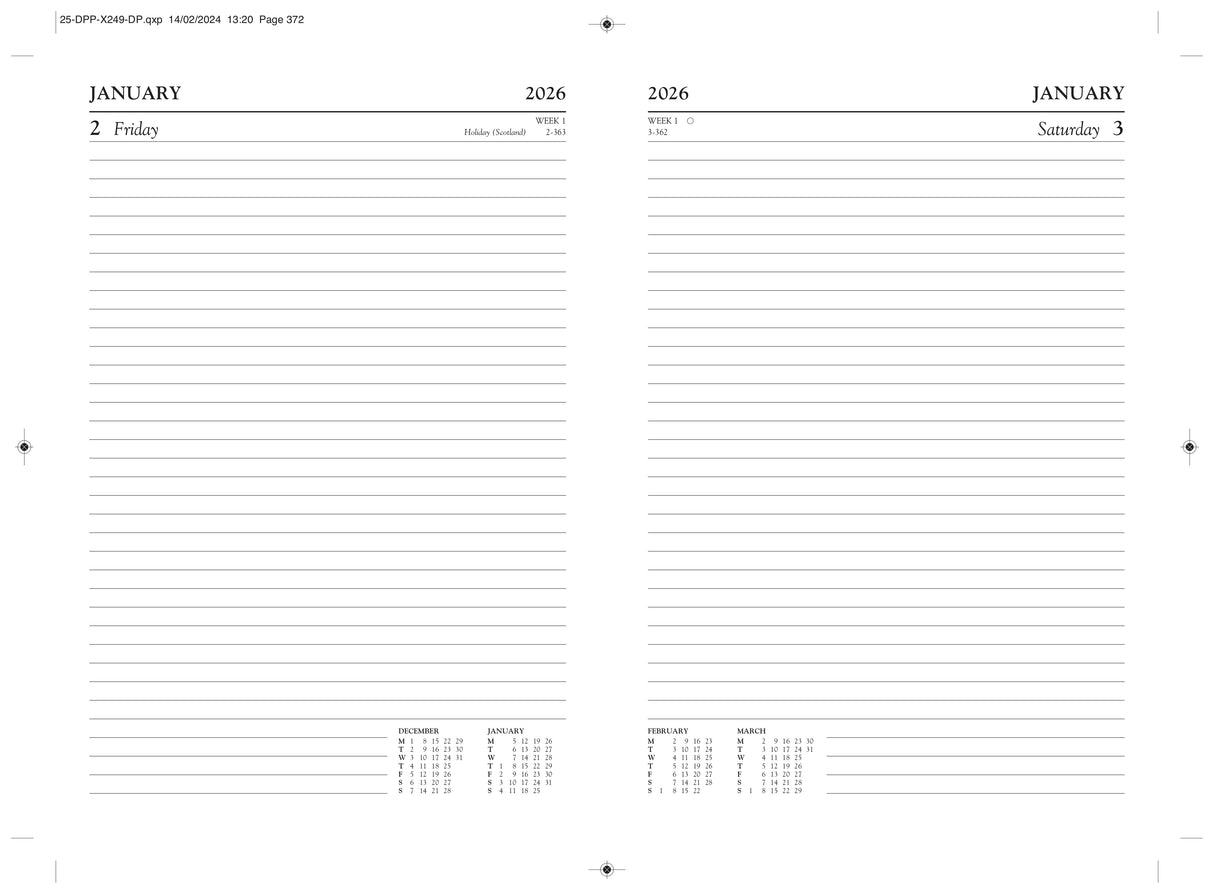 DIARY 2026 A5 PAGE A DAY ASTD (26-TA51)