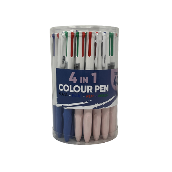 BALL POINT PEN 4 COLOUR TUB (4C-1007)