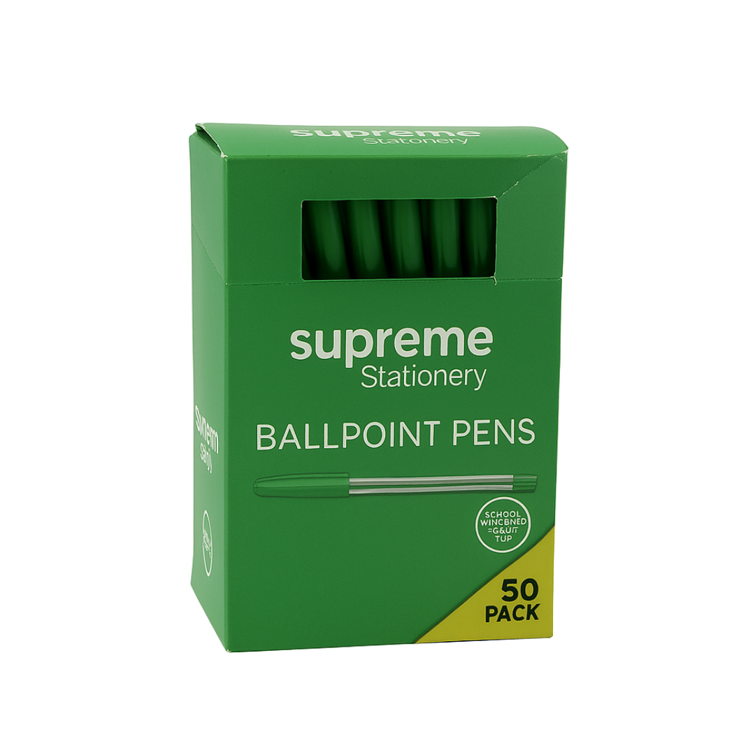 BALL POINT PENS GREEN BOX 50 (GN-4886)