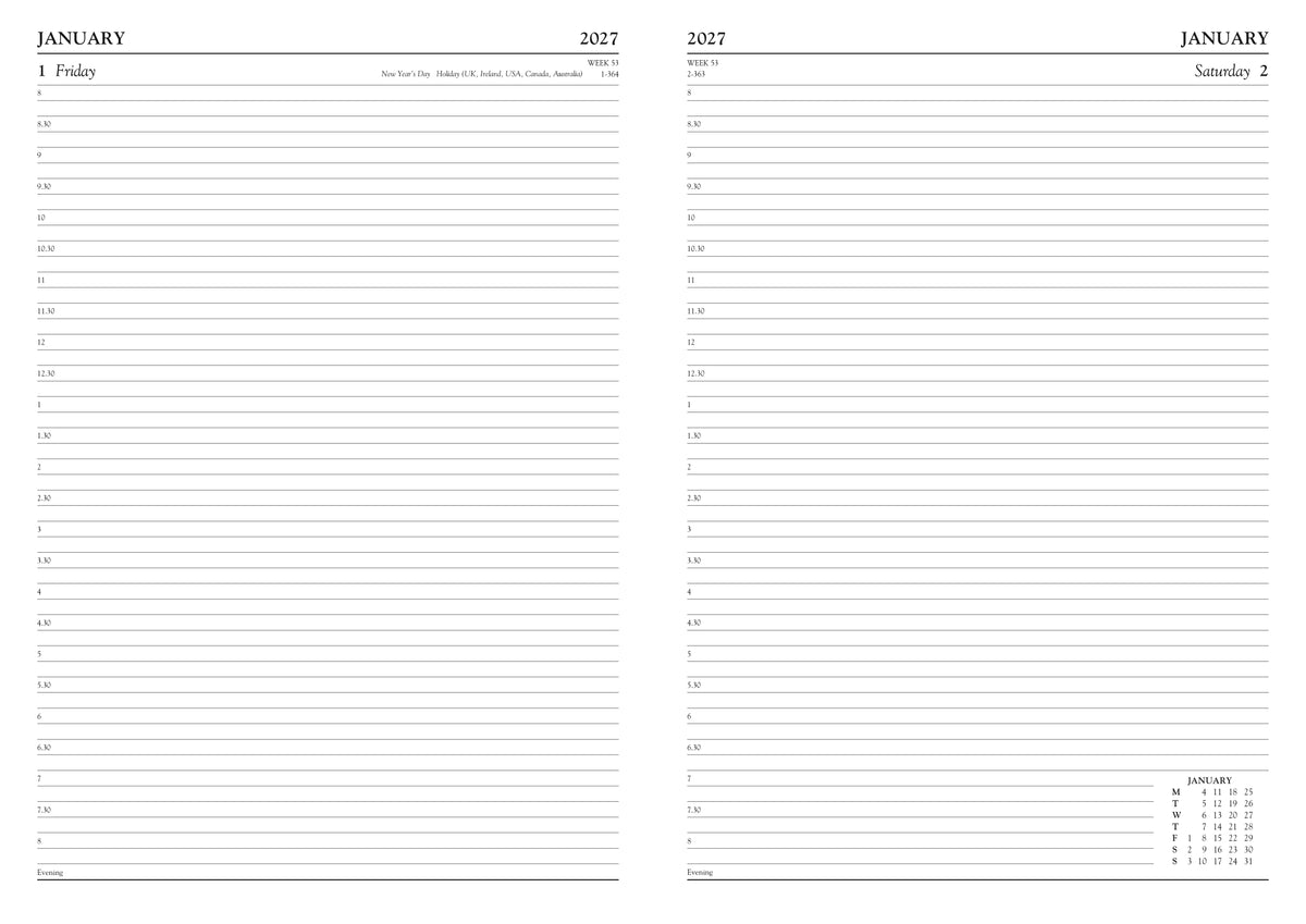 DIARY 2027 A4 PAGE A DAY APTS (27-TA41A)