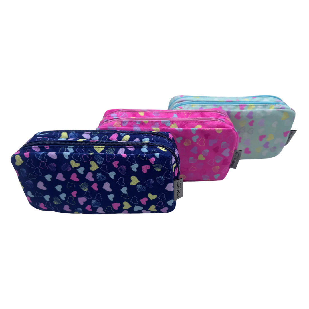 DOUBLE PENCIL CASE HEART MIX (PC-1779)