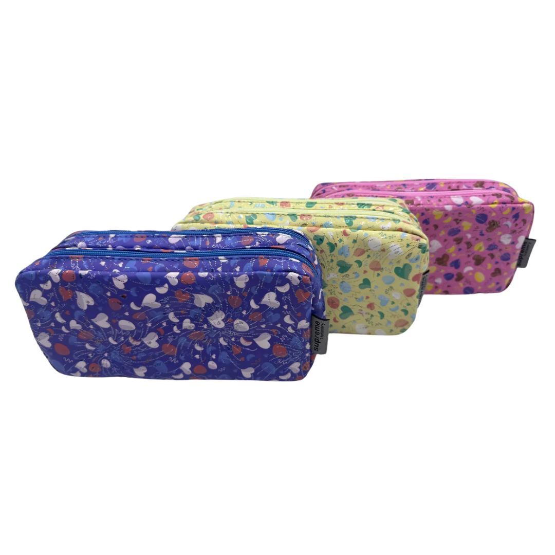 DOUBLE PENCIL CASE HEART MIX 2 (PC-1816)