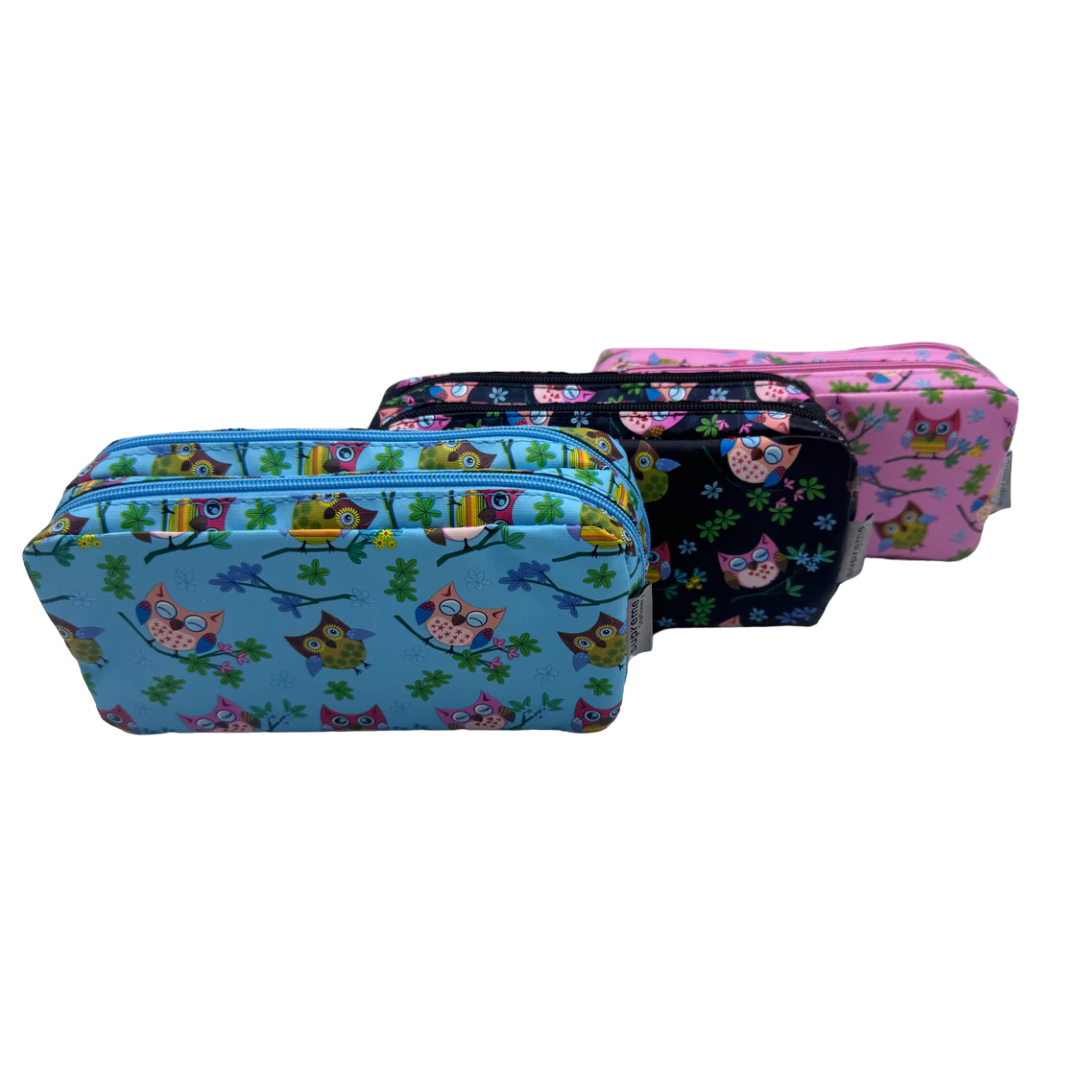 DOUBLE PENCIL CASE OWL MIX (PC-1748)