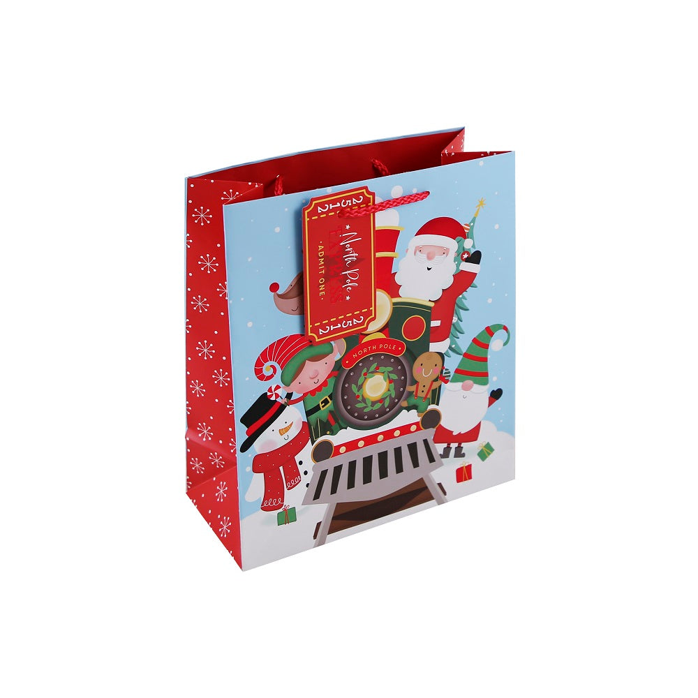GIFTBAG SANTA TRAIN MED (X-34106-3C)
