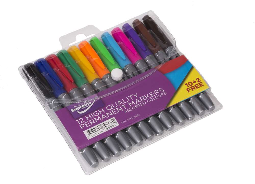 PERMANENT MARKERS 12PK SLIM (PM12-8681)
