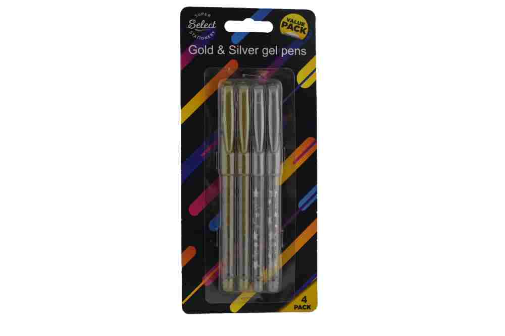 GEL PENS GOLD/SILVER 4PK (GP-6175)